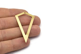 Brass Triangle Charm, 6 Raw Brass Triangle Charms With 1 Hole (54x29x0.60mm) D0351