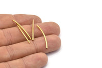 Raw Brass Tube, 50 Raw Brass Curved Tubes (1.5x30mm) D0280