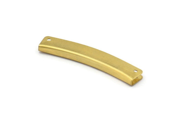 Brass Wallet Frame, 5 Raw Brass Pendant Findings 4 Holes (50x9mm)   D0290