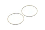25mm Silver Rings - 24 Silver Brass Circle Connectors (25x0.8mm) D0390