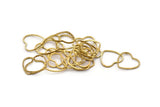 Heart Open Pendant,  24 Cutting Raw Brass Heart Connector  (13x14.3mm)    D0343