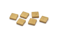 Raw Brass Finding, 10 Raw Brass Thick Squares (10x3mm) D0371