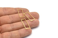 Brass Rectangle Connector, 50 Raw Brass Rectangle Connectors (9x24x0.8mm) D0329