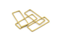 Pirinç Dikdörtgen Konnektör, 50 Ham Pirinç Dikdörtgen Konnektör (9x24x0,8 mm) D0329