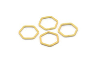 Hexagon Ring Charm, 12 Gold Plated Hexagon Rings (14x1mm) BS 1222 Q0265