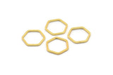 Hexagon Ring Charm, 12 Gold Plated Hexagon Rings (14x1mm) BS 1222 Q0265