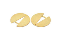 Gold Round Charm, 2 Textured Gold Plated Brass Round Charms With 1 Hole, Earrings, Pendants, Findings (25x24x0.80mm) D950 Q0861