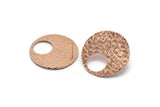 Rose Gold Round Earring, 2 Rose Gold Plated Brass Round Fish Scale Stud Earrings (30x1.8mm) E550 Q0829