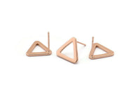 Gül Altın Üçgen Küpe, 6 Gül Altın Kaplama Pirinç Üçgen Küpe Direği, Kolye Uçları, Bulgular (11,5x13 mm) E352 Q0522
