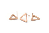 Gül Altın Üçgen Küpe, 6 Gül Altın Kaplama Pirinç Üçgen Küpe Direği, Kolye Uçları, Bulgular (11,5x13 mm) E352 Q0522