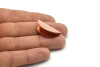 Yarım Ay Kıvrım, 1 Döngülü 2 Gül Altın Kaplama Pirinç Kurdele Kıvrım Ucu, Bulgular (30x17,5 mm) E144 Q0576