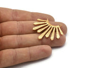 Gold Sun Pendant, 1 Gold Plated Brass Textured Sunny Pendants With 2 Loops (37x33.5x2mm) BS 1991 Q0182