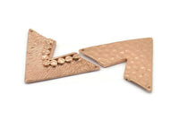 Rose Gold Triangle Pendant, 1 Rose Gold Plated Brass Geometric Chevron Pendants with 2 Holes (28x41x1mm) U087 Q336