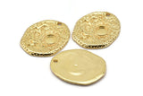 Gold Sun Charm, Gold Plated Brass Sun Charms With 1 Hole, Findings - Pad Size 5mm (24x20x1.5mm) N1196