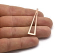 Rose Gold Triangle Charm, 4 Rose Gold Plated Brass Triangle Charms With 1 Hole, Earrings, Findings (50x11x0.80mm) D1254 Q0888