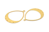 Gold Drop Charm, 2 Gold Plated Brass Drop Charms With 1 Loop And 5 Holes, Pendants (49x36x0.80mm) M1011 H0868