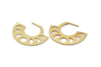 Ay Evreleri Küpe, 2 Altın Kaplama Pirinç Yarım Daire Küpe, Küpe Bulguları (38x30x1,2 mm) BS 2069 Q0545