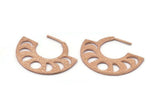 Moon Phases Earring, 2 Rose Gold Plated Brass Semi Circle Earrings, Earring Findings (38x30x1.2mm) BS 2069 Q0545