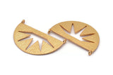 Lightning Etnik Kolye, 2 Halkalı 1 Altın Kaplama Pirinç Yarım Daire Kolye (38x22x0,9 mm) BS 1949 Q0579