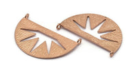Lightning Etnik Kolye, 2 Halkalı 1 Gül Altın Kaplama Pirinç Yarım Daire Kolye (38x22x0,9 mm) BS 1949 Q0579