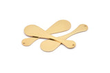 Gold Irregular Charm, 2 Gold Plated Brass Irregular Charms With 1 Hole, Findings, Earrings, Pendants (44x12.5x8x0.80mm) D1160