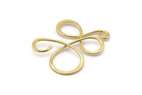 Gold Irregular Charm, 2 Gold Plated Brass Irregular Charms Without Hole, Findings (36x29mm) D1635