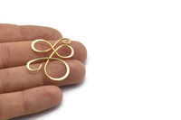 Gold Irregular Charm, 2 Gold Plated Brass Irregular Charms Without Hole, Findings (36x29mm) D1635