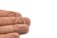 Gül Altın Damla Konnektörü, 12 Gül Altın Kaplama Pirinç Damla Konnektörü (25x17mm) Bs 1126 Q0434