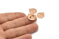 Rose Gold Eye Charm, 4 Rose Gold Plated Brass Eye Charms With 1 Loop, Pendants, Earrings (17x15x1mm) D947 Q0865