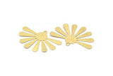 Gold Sun Charm, 4 Gold Plated Brass Sun Charms With 1 Loop, Findings, Earrings (36x24x0.50mm) D1261 Q0912