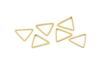 Gold Triangle Charm, 24 Gold Plated Brass Open Triangle Ring Charms (14x0.6x0.9mm) D0067 Q0617