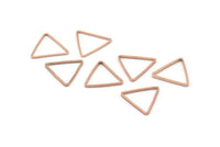 Gül Altın Üçgen Charm, 24 Gül Altın Kaplama Pirinç Açık Üçgen Yüzük Charm (14x0,6x0,9 mm) D0067 Q0617