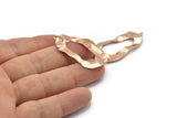Rose Gold Drop Charm, 2 Rose Gold Plated Brass Irregular Charms With 1 Loop, Earrings, Pendants, Findings (42x21x0.60mm) D1226 Q0858