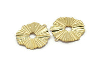 Gold Sun Charm, 4 Gold Plated Brass Sun Charms With 1 Loop, Findings, Earrings (25x23mm) D1235 Q0859