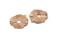Rose Gold Sun Charm, 4 Rose Gold Plated Brass Sun Charms With 1 Loop, Findings, Earrings (25x23mm) D1235 Q0859