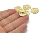 Gold Sun Charm, 8 Gold Plated Brass Sun Charms With 1 Loop, Findings, Earrings (19x18mm) D1198 Q0932