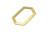 6 Raw Brass Hexagons (54x32x1mm) D0508