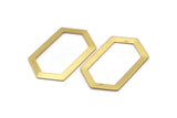 6 Raw Brass Hexagons (54x32x1mm) D0508