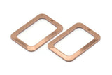 Rose Gold Rectangle Charm, 2 Rose Gold Plated Brass Rectangle Charms With 1 Hole Earrings, Findings (30x21x1mm) D1157 Q0864