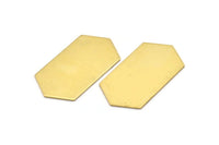 Brass Hexagon Blanks, 8 Raw Brass Hexagon Blanks (23x44.5x1mm) D0507