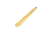 Brass Necklace Bar, 24 Raw Brass Stamping Necklace Blanks With 1 Hole (43x6x3x0.80mm) D0583