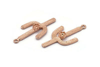 Cam Çerçeveli Kaktüs, 4 mm Taş Çerçeveli 2 Gül Altın Kaplama Pirinç Kaktüs Tılsımı, Mücevher Malzemeleri, Bulgular (37x18 mm) N0228 Q0085