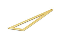 Open Triangle Charm, 2 Gold Plated Brass Triangle Charms with 1 Hole (59x47x18x0.80mm) Bs 1291 Q0067