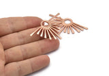 Gül Altın Güneş Kolye, 1 Gül Altın Kaplama Pirinç Çekiçlenmiş Güneş Kolye (51x31x1,8 mm) BS 1940 Q0543