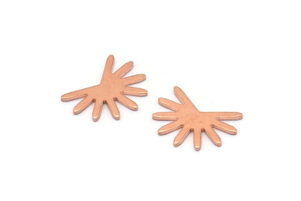 Copper Sun Blank, 24 Raw Copper Sun Blanks, Copper Findings (11x15x0.80mm) M02359