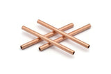 Copper Tube Beads - 12 Raw Copper Tubes (4x60mm) D0476