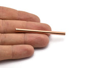 Copper Tube Beads - 12 Raw Copper Tubes (4x60mm) D0476