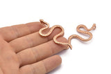 Rose Gold Snake Charm, Rose Gold Plated Brass Snake Pendants With 1 Loop, Findings (53x26x2.3mm) N1574 Q1086