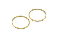 Brass Circle Connectors, 24 Raw Brass Textured Circle Connectors (21x0.8x1mm) BS 1748
