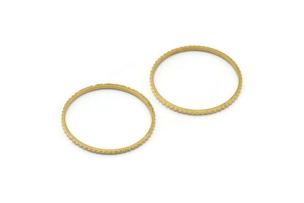Brass Circle Connectors, 24 Raw Brass Textured Circle Connectors (21x0.8x1mm) BS 1748